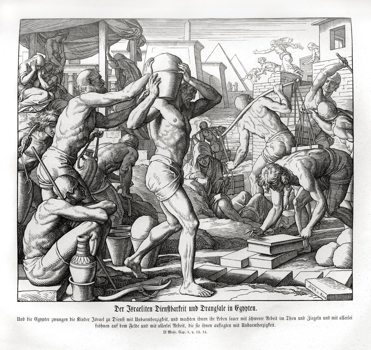 Die Israeliten werden in Ägypten versklavt, Exodus von Julius Schnorr von Carolsfeld