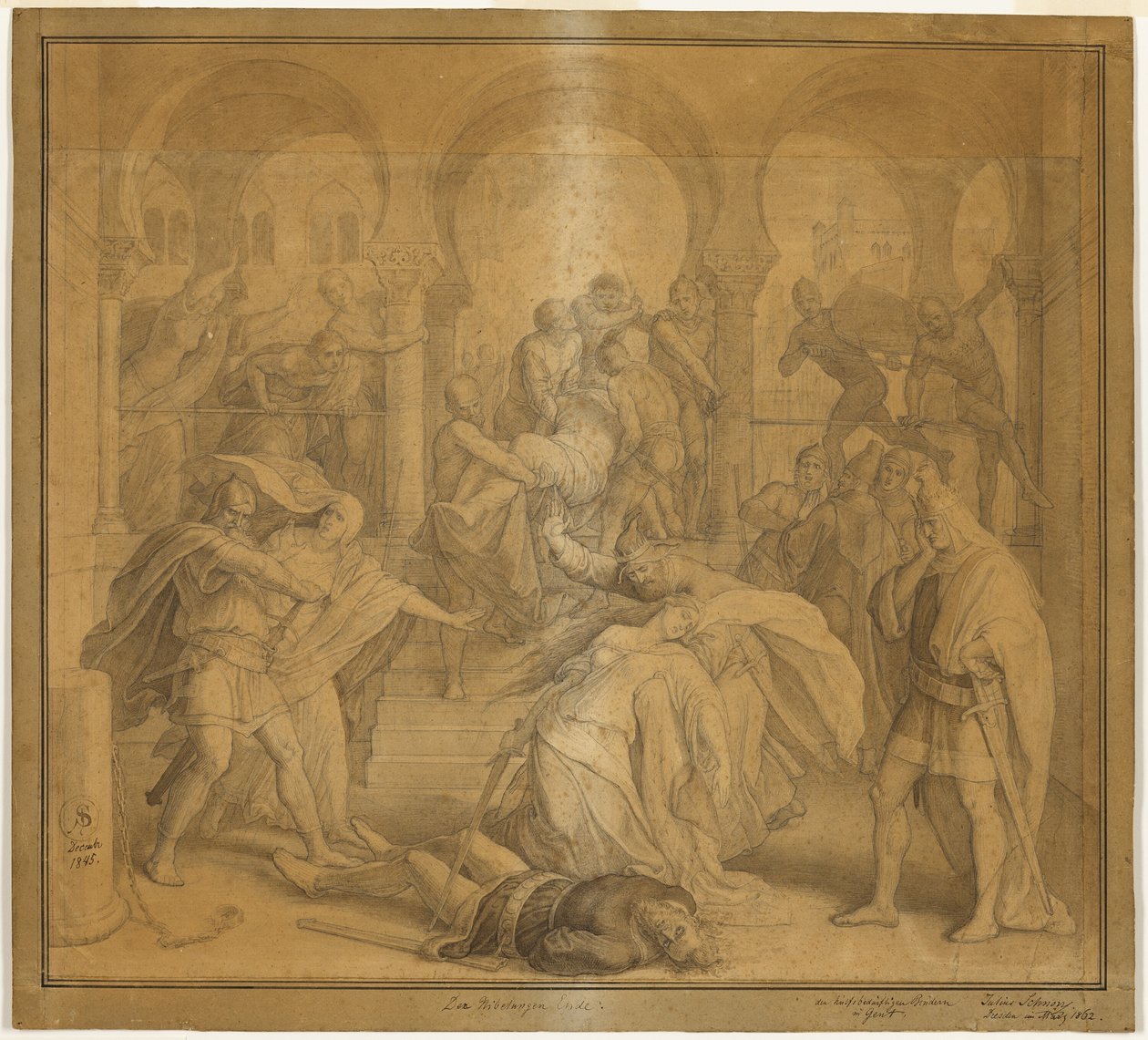 Das Ende der Nibelungen - Der Tod von Kriemhild von Julius Schnorr von Carolsfeld