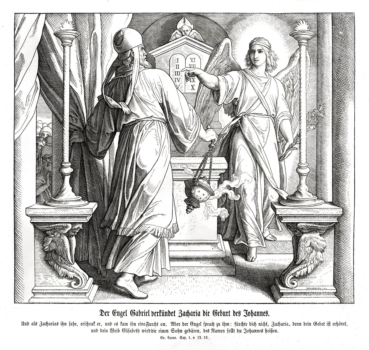 Der Engel Gabriel erscheint Zacharias, Lukas von Julius Schnorr von Carolsfeld