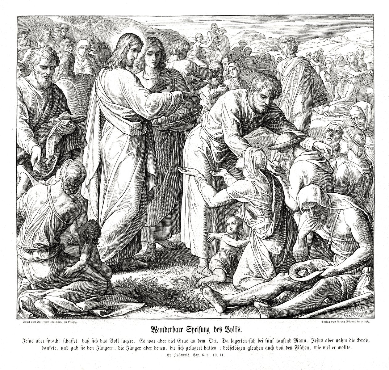 Die Speisung der 5000, Evangelium nach Johannes von Julius Schnorr von Carolsfeld