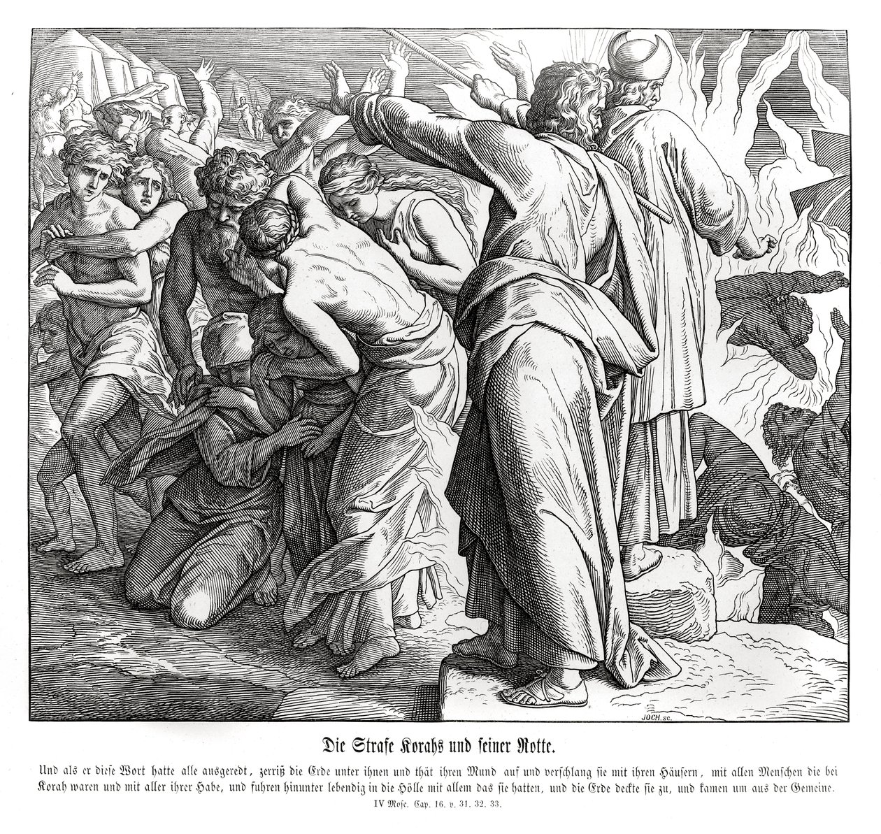 Die Bestrafung Korahs, Numeri von Julius Schnorr von Carolsfeld