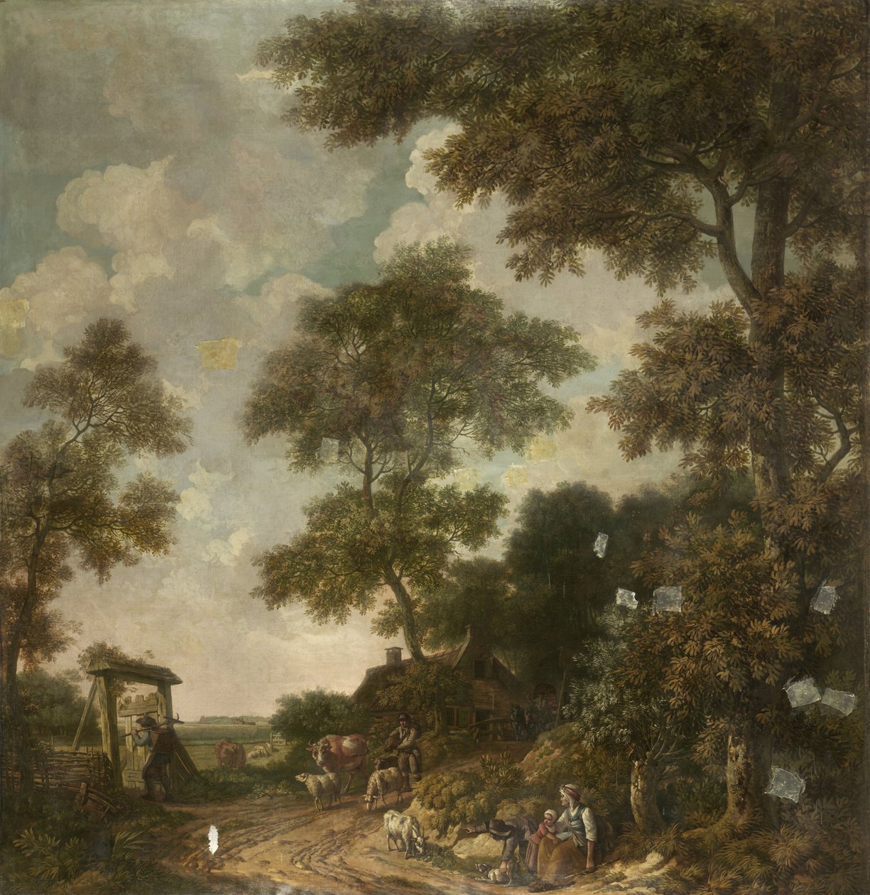 Wandgemälde einer holländischen Landschaft mit einem Sandweg von Jurriaan Andriessen (attributed to)