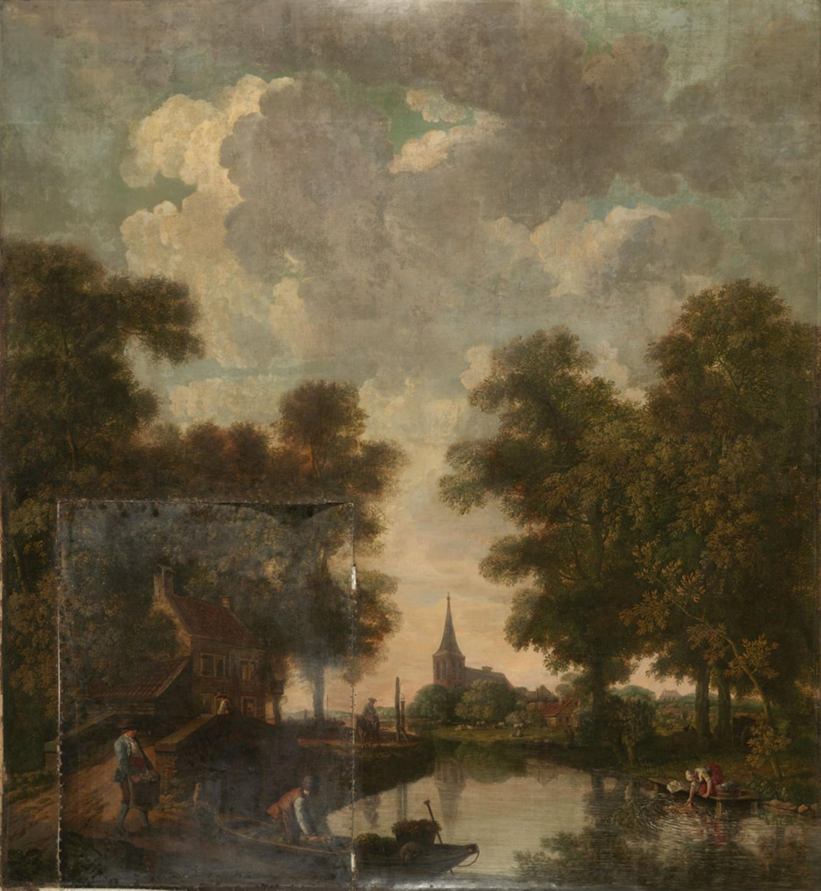 Wandbehang mit holländischer Landschaft, zugehörig zum Saal der Nieuwe Doelenstraat 22 von Jurriaan Andriessen
