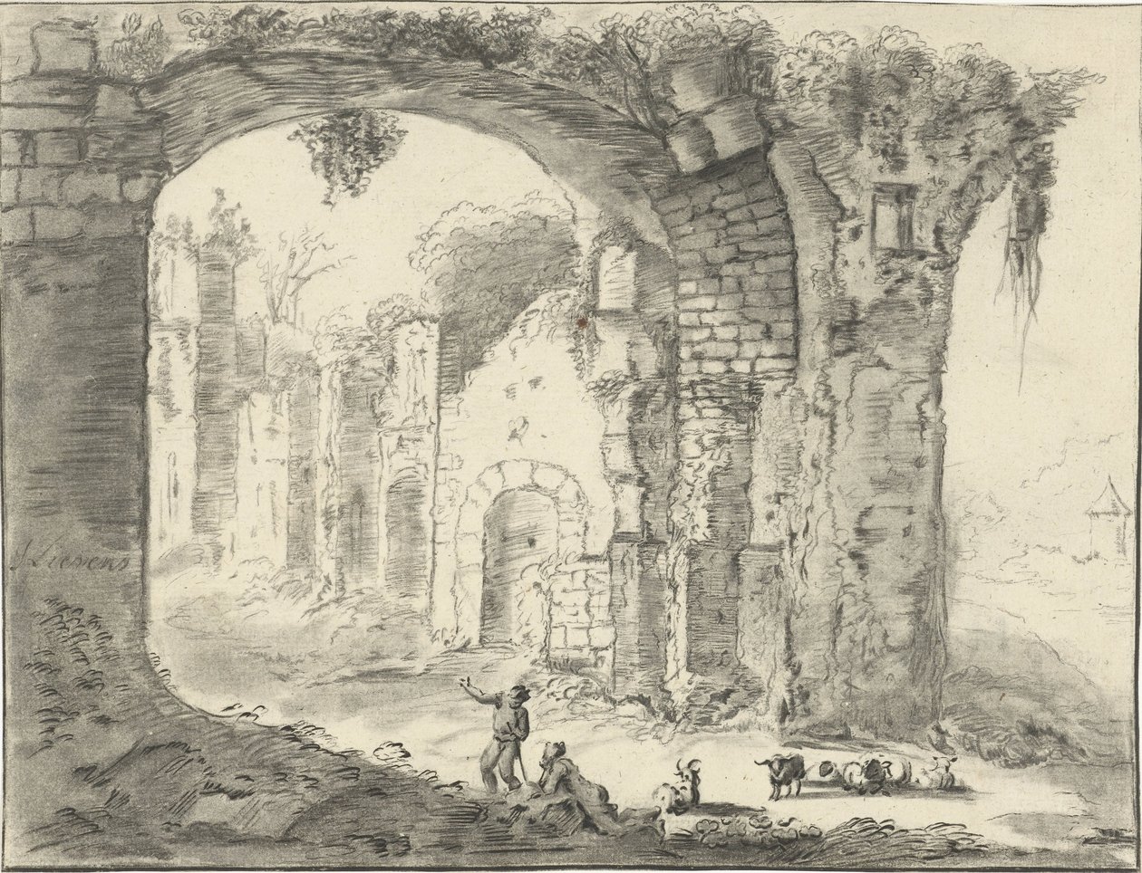 Landschaft mit Ruine von Jurriaan Cootwijck