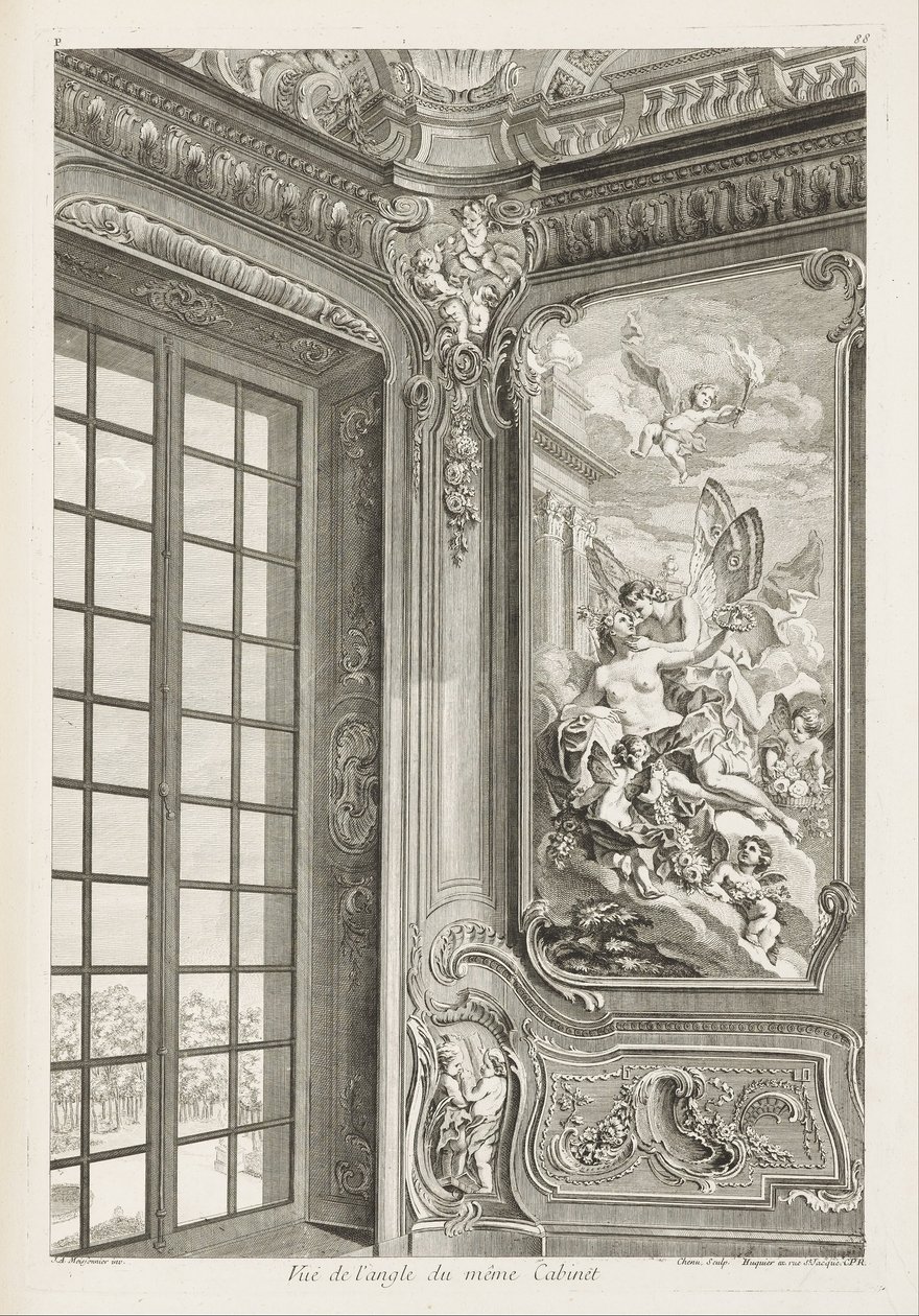 Ansicht der Ecke des gleichen Kabinetts, 2. Tafel von Juste-Aurèle Meissonnier