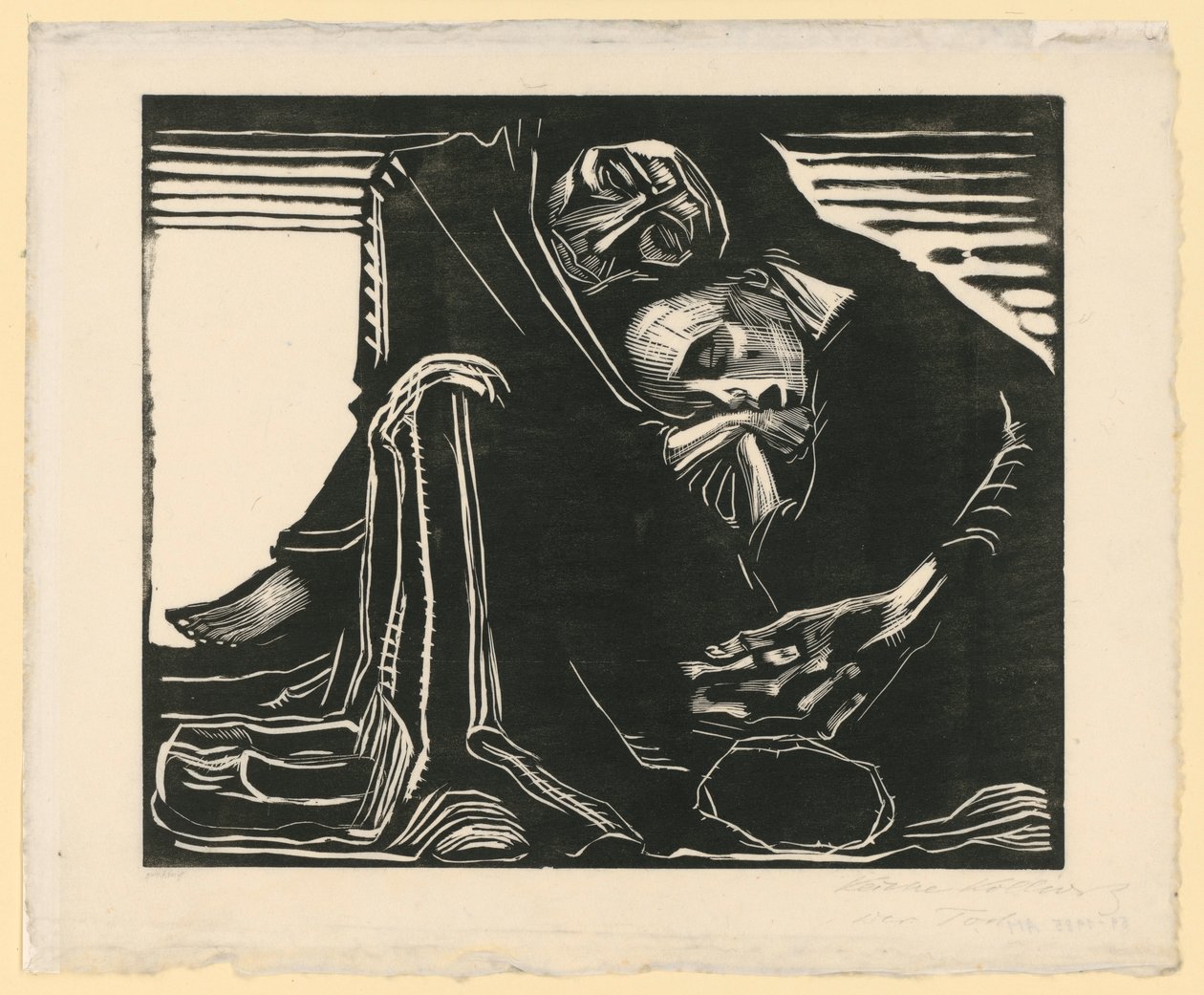 Tod mit Frau im Schoß (3. und endgültige Fassung, 7. Zustand) von Käthe Kollwitz
