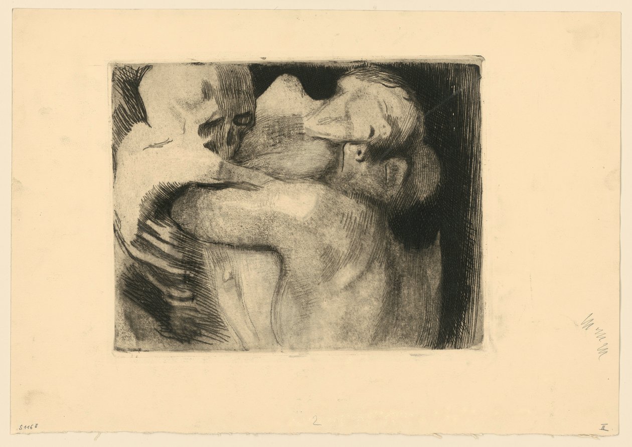 Tod und Frau um das Kind ringend (2. Zustand) von Käthe Kollwitz