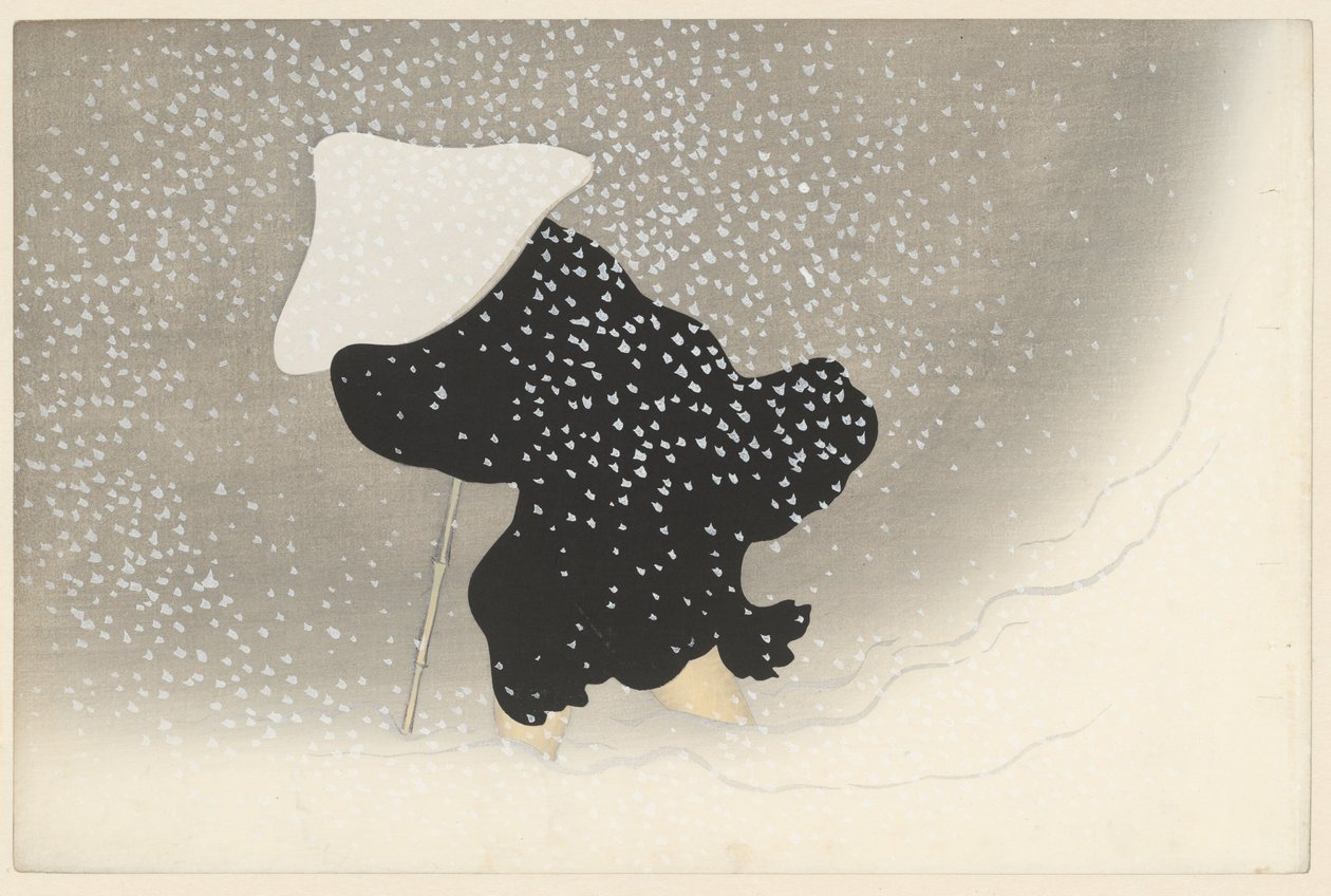 Wirbelnder Schnee, 1909 (Holzschnitt) von Kamisaka Sekka