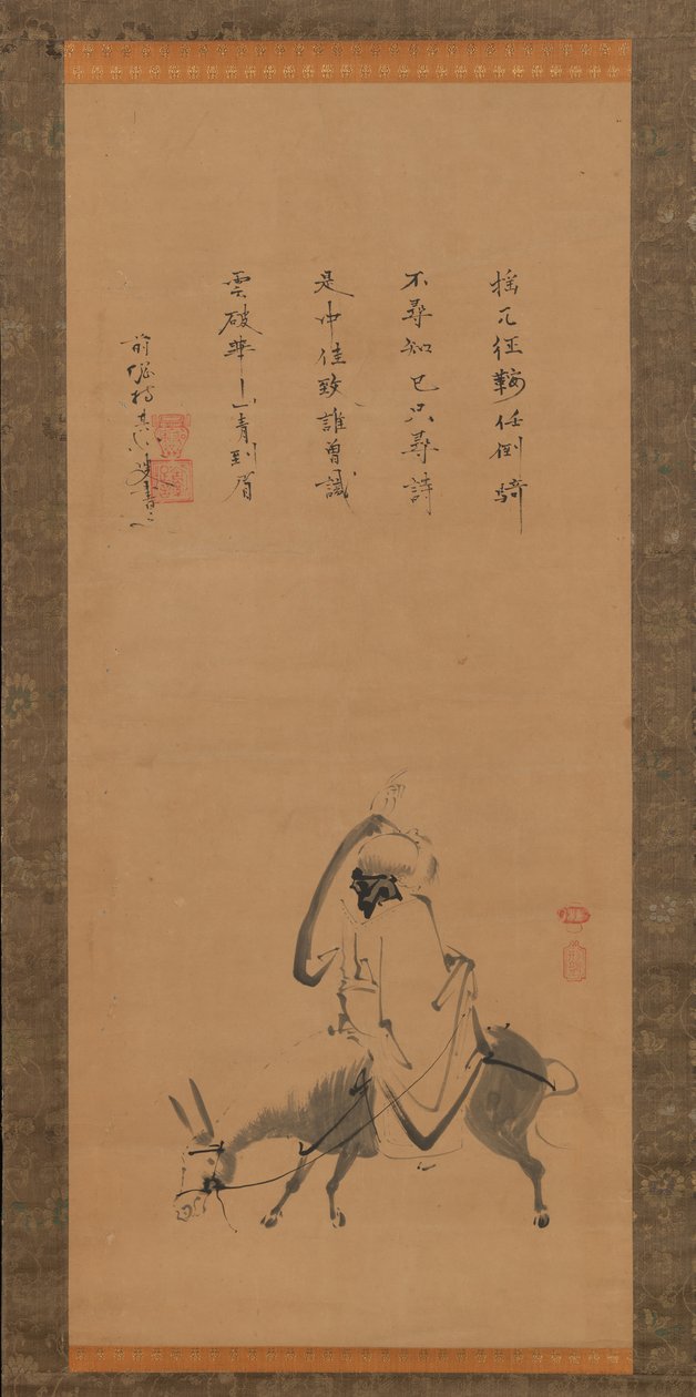 Der chinesische Dichter Pan Lang auf einem Esel, 17. Jahrhundert von Kano Koya