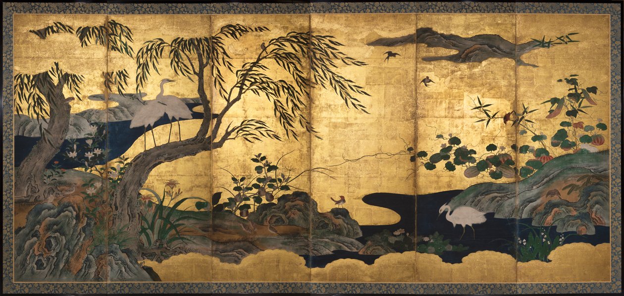 Vögel und Blumen, späte 16. Jahrhundert von Kano Shoei (attr.to)