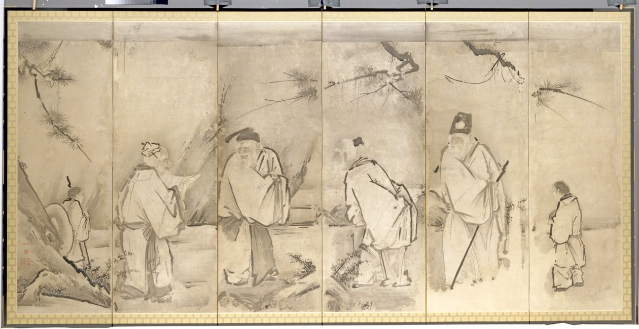 Vier Älteste des Berges Shang von Kanō Tan’yū