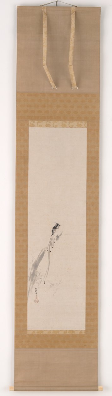Ein Vogel auf einem Baumstumpf, Edo-Periode, 17. Jahrhundert von Kanō Tan’yū