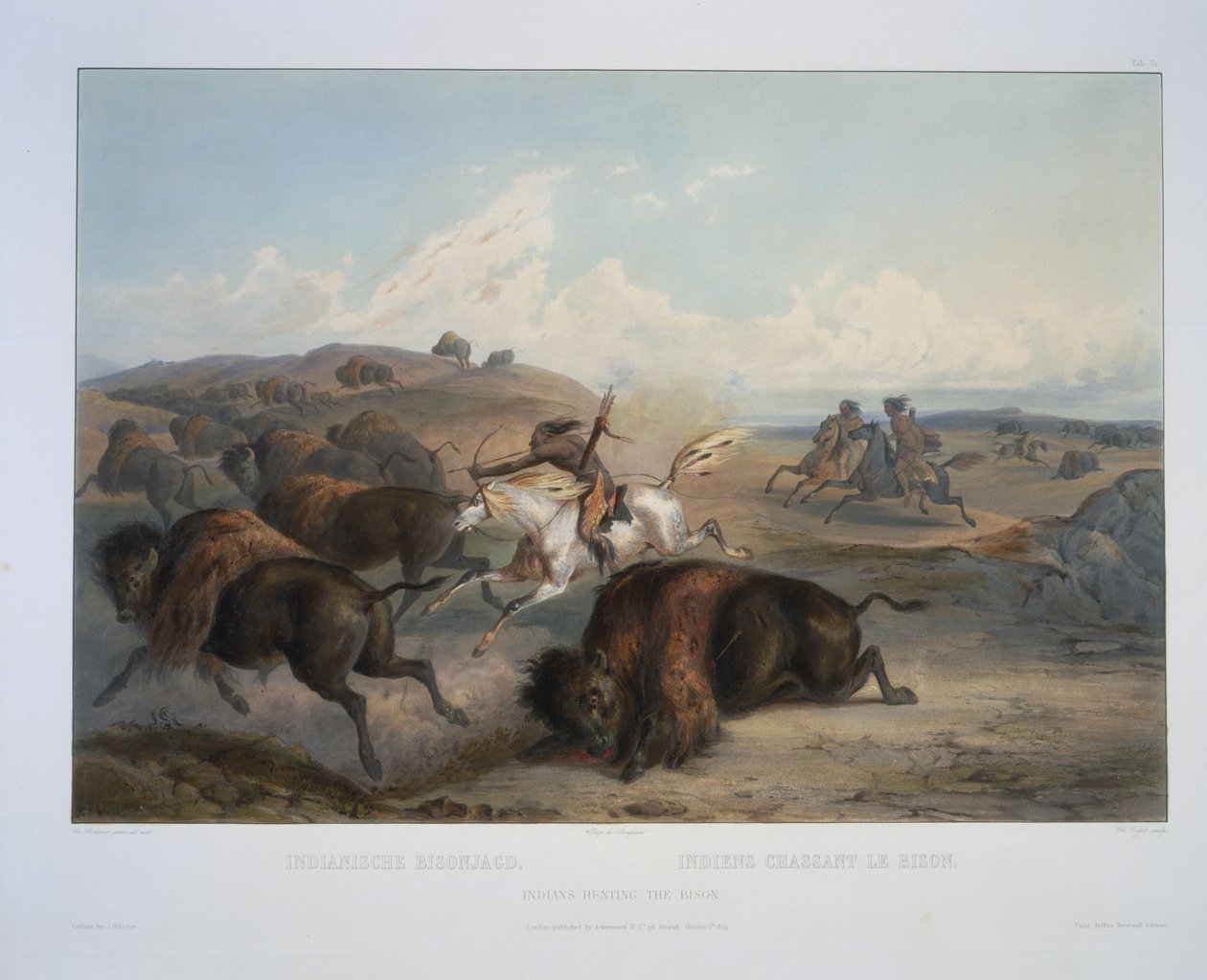 Indianer jagen den Bison von Karl Bodmer