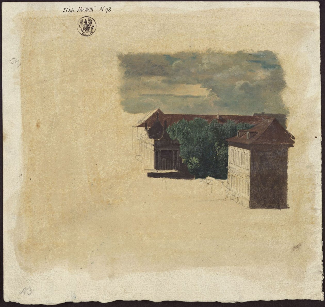 Berlin. Königskolonnaden und angrenzende Bauten von Karl Friedrich Schinkel