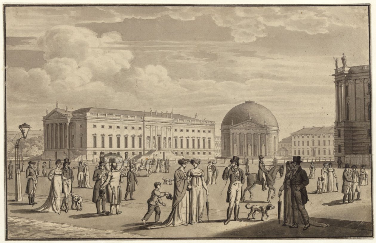 Berlin, Unter den Linden. Ansicht des Opernhauses und der Hedwigskirche von Karl Friedrich Schinkel