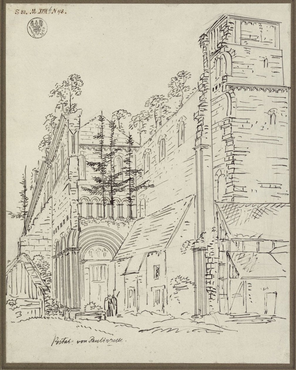 Klosterruine Paulinzella. Ansicht von Westen von Karl Friedrich Schinkel