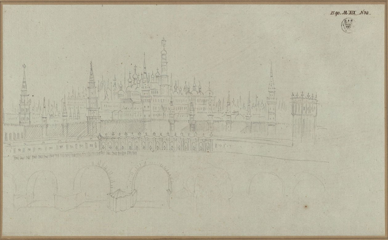 Moskau. Ansicht des Kreml von Karl Friedrich Schinkel