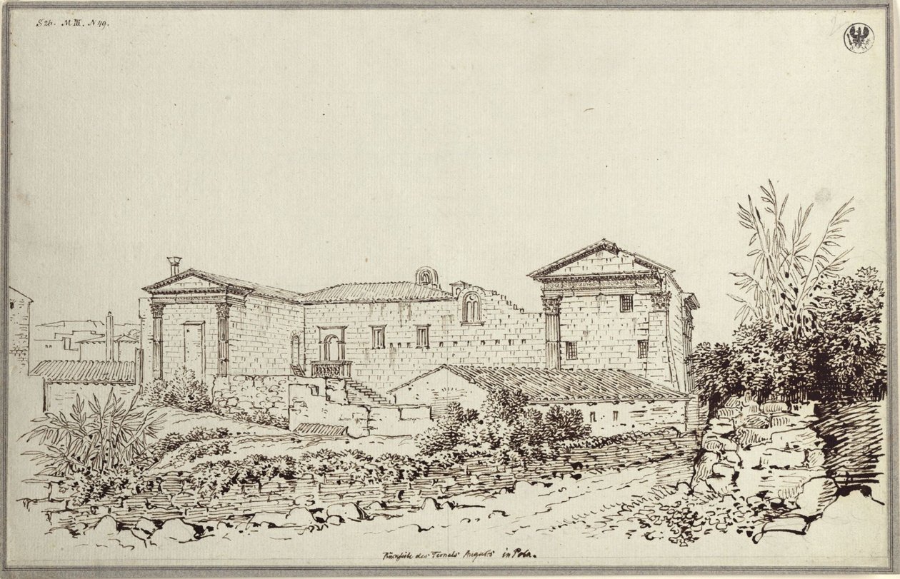 Rückseite des Tempels des Augustus in Pola von Karl Friedrich Schinkel