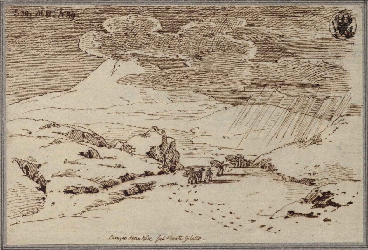 Schneefeld auf dem Monte Gibello beim Ätna von Karl Friedrich Schinkel