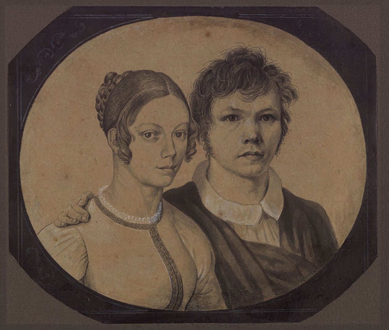 Selbstbildnis von Karl Friedrich Schinkel mit Susanne Schinkel, geb. Berger von Karl Friedrich Schinkel