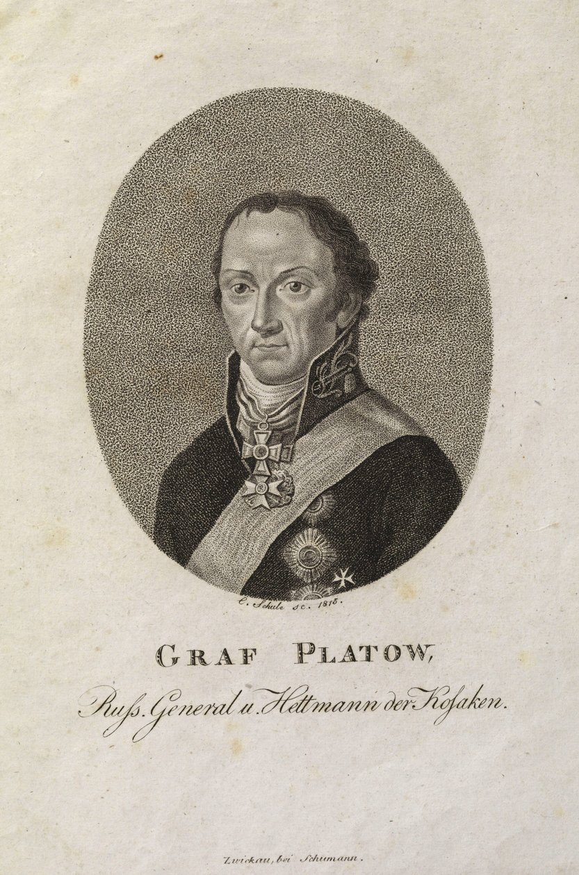 Porträt von Graf Matwei Iwanowitsch Platow 1757-1818 von Karl Friedrich Schulz