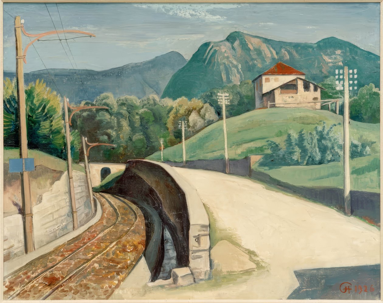 Landschaft bei Cappella in Graubünden von Karl Hofer