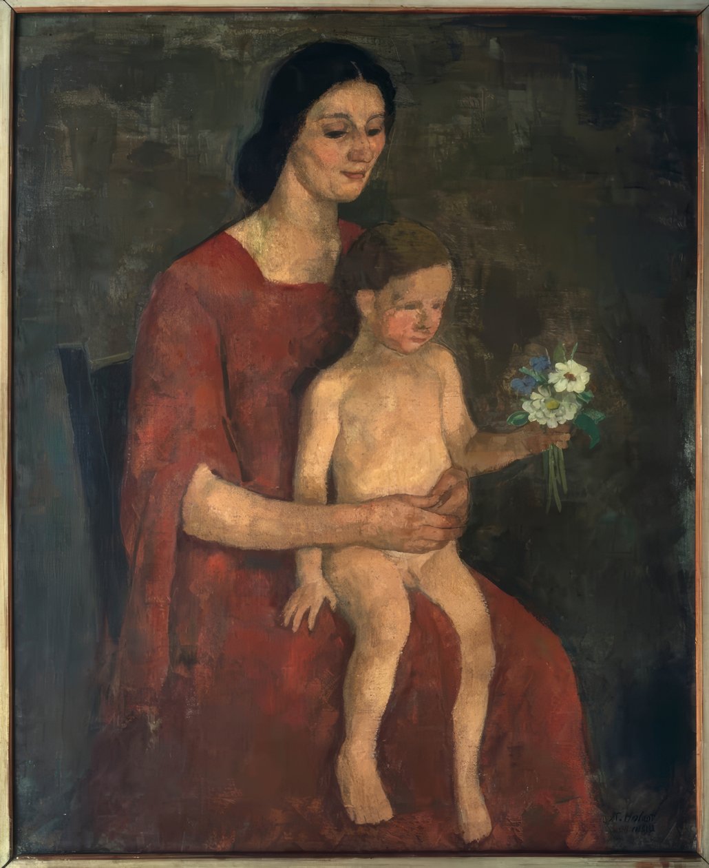 Thilde Hofer mit Carlino von Karl Hofer