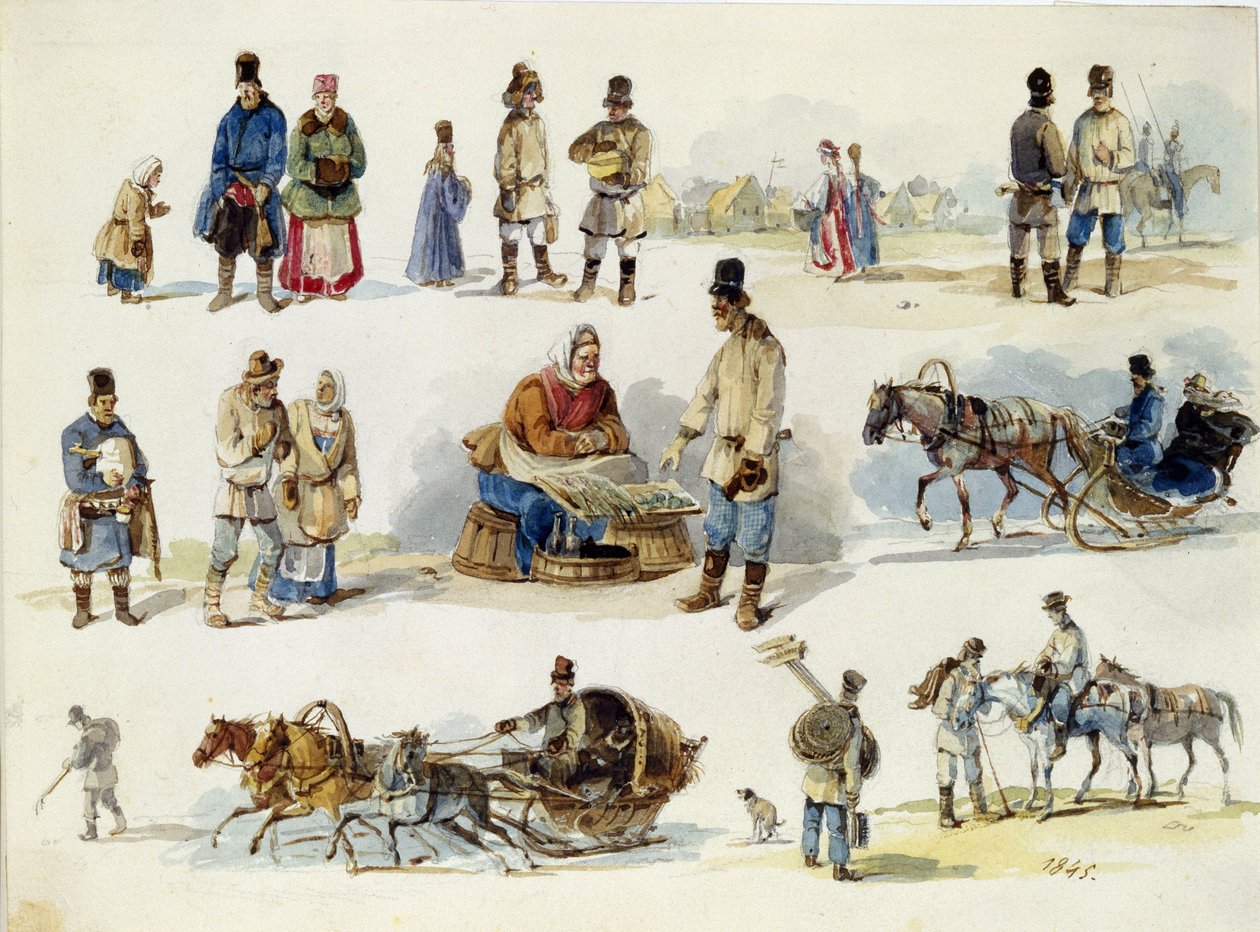 Volkstypen aus Russland von Karl Ivanovich Kolmann