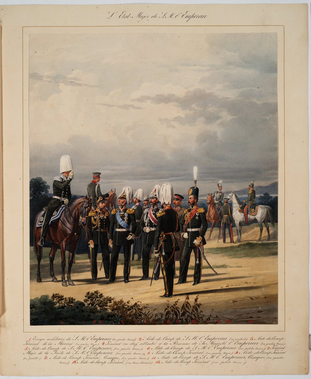 Der russische Generalstab - Piratsky, Karl Karlovich (1813-1889) - 1867 - Farblithographie von Karl Karlovich Piratsky