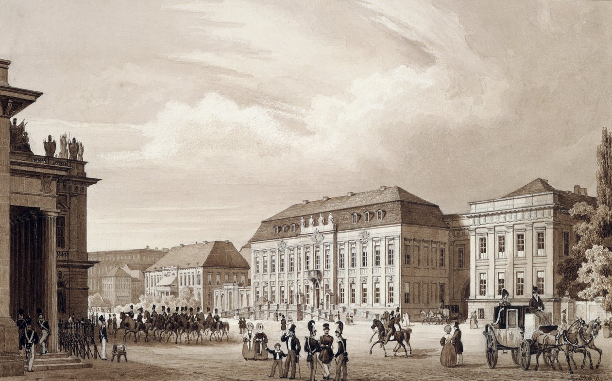 Unter den Linden, Berlin, ca. 1840 von Karl Loeillot de Mars