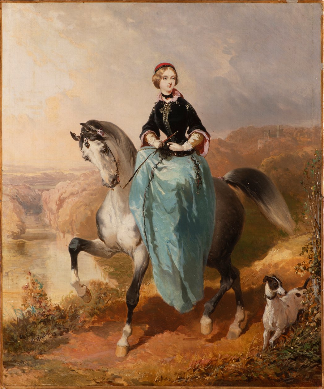 Reiterin mit einem Hund, ca. 1850 von Karl Pavlovich Bryullov