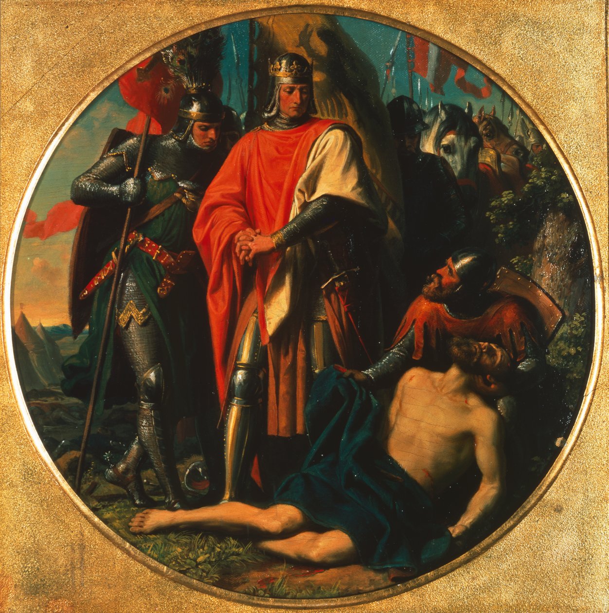 Rudolf I. von Habsburg an der Leiche Ottokars bei Dürnkrut 1278 von Karl von Blaas
