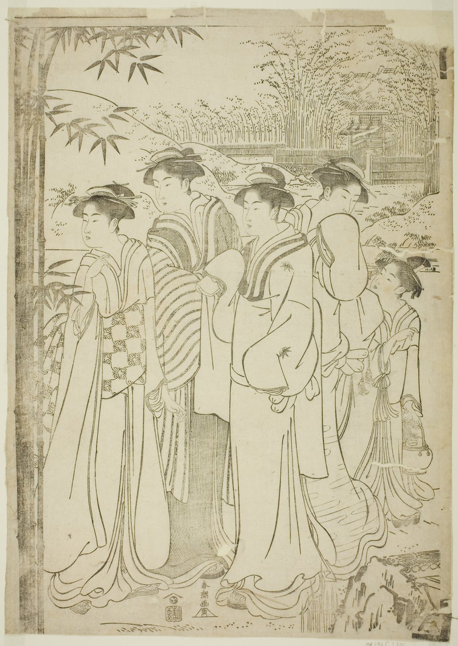 Parodie der Sieben Weisen des Bambushains von Katsukawa Shuncho