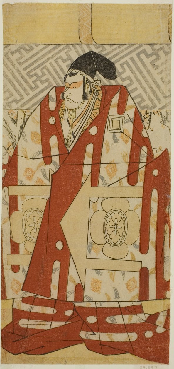 Der Schauspieler Ichikawa Danjuro V als Kudo Suketsune im Stück Koi no Yosuga Kanegaki Soga, aufgeführt im Ichimura-Theater im ersten Monat, 1789 von Katsukawa Shun