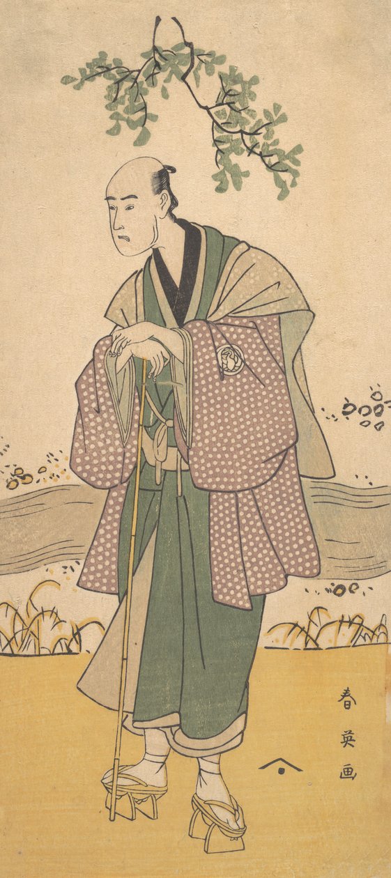 Der dritte Bando Hikosaburo als ein Mann am Ufer eines Flusses, ca. 1793 von Katsukawa Shun
