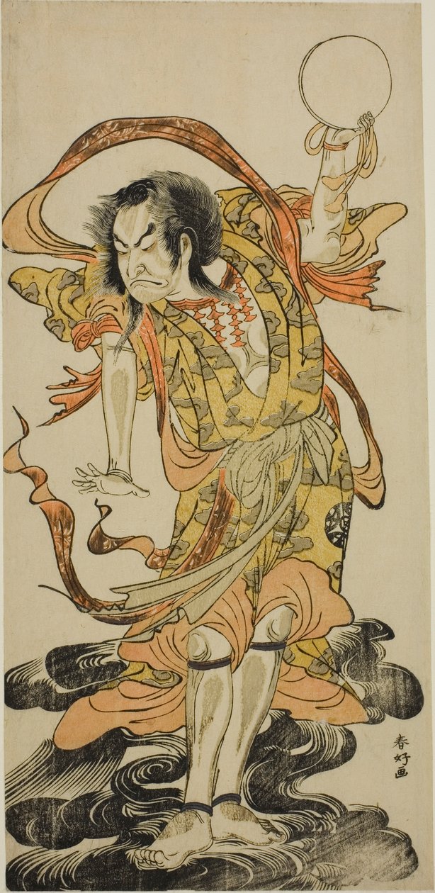 Der Schauspieler Nakamura Nakazo I als Toyose Saburozaemon Kageaki im Stück Hono Nitta Daimyojin, aufgeführt im Morita-Theater im siebten Monat, 1777 von Katsukawa Shunkо̄