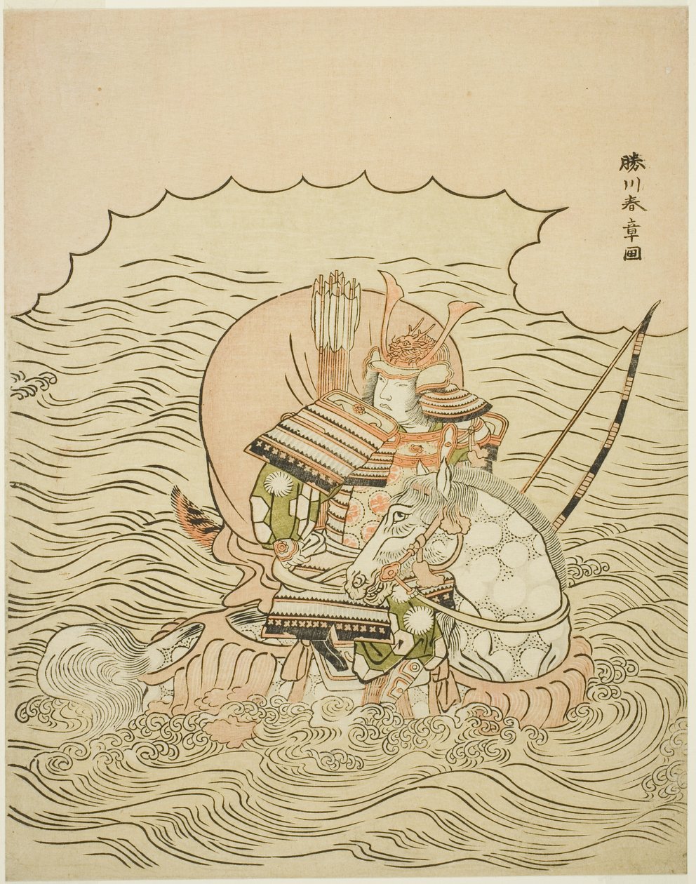 Taira no Atsumori reitet ins Meer von Katsukawa Shunsho