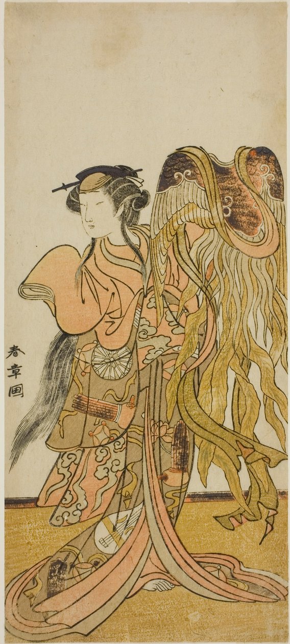 Der Schauspieler Nakamura Tomijuro I als Kurtisane Toyama von Tsuruga im Stück Keisei Tsuki no Miyako, aufgeführt im Morita-Theater im achten Monat, 1775 von Katsukawa Shunsho