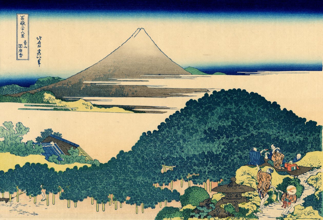 Die kreisförmigen Kiefern von Aoyama von Katsushika Hokusai