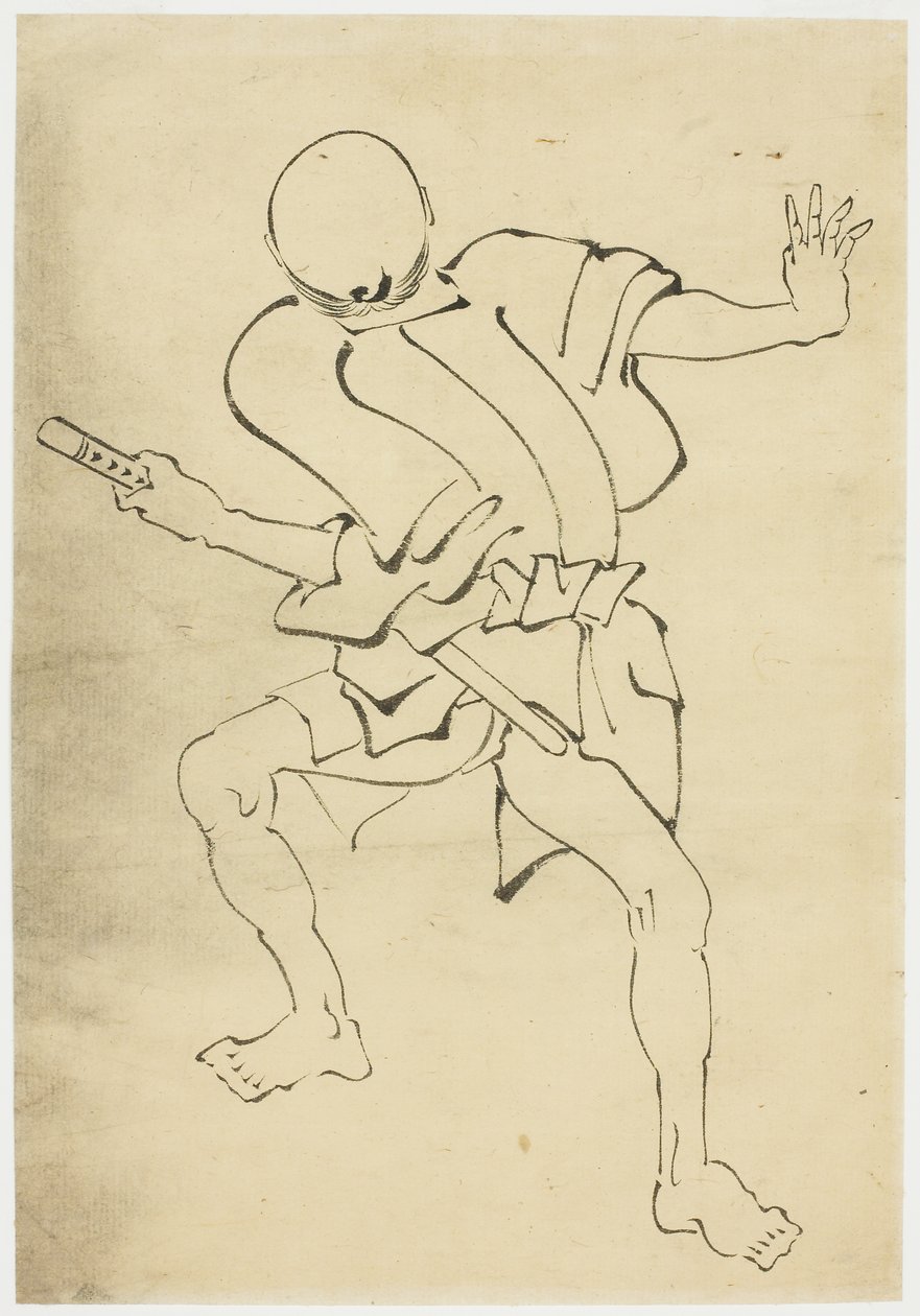 Bewaffneter Begleiter (Studie), um 1815-1849 von Katsushika (school of) Hokusai