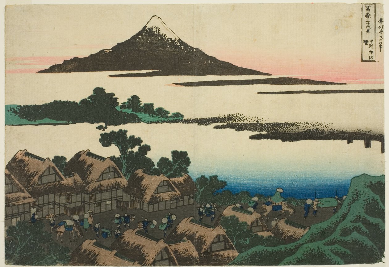 Morgendämmerung in der Provinz Kai, aus der Serie "36 Ansichten des Berges Fuji" von Katsushika Hokusai