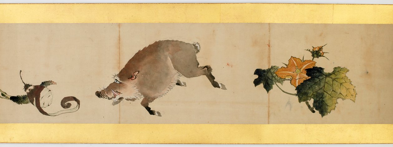 Detail der Bildrolle mit verschiedenen Bildern, Edo-Periode, 1839
