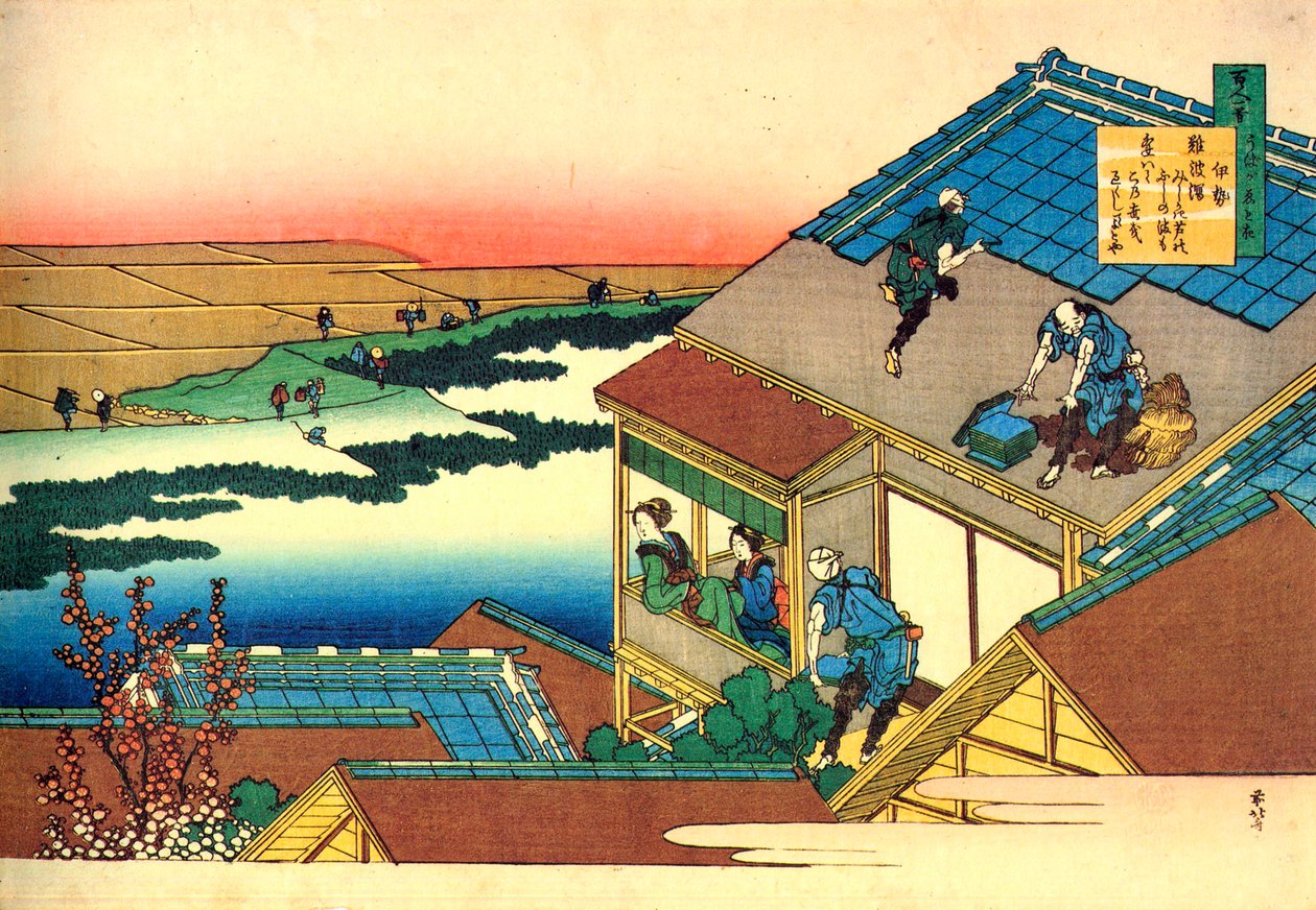 Aus der Serie Hundert Gedichte von hundert Dichtern: Lady Ise, ca. 1830 von Katsushika Hokusai