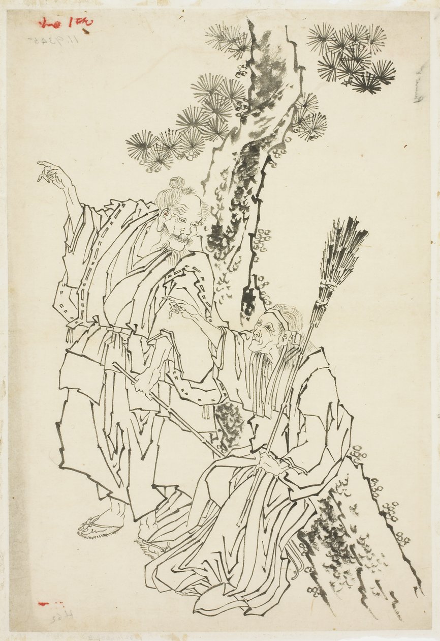 Jo und Uba; Thema von Takasago, ca. 1815-49 von Katsushika Hokusai