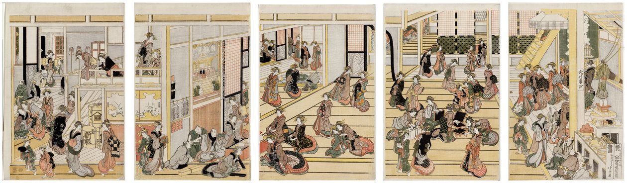 Neujahrstag im Ogi-ya Bordell von Katsushika Hokusai