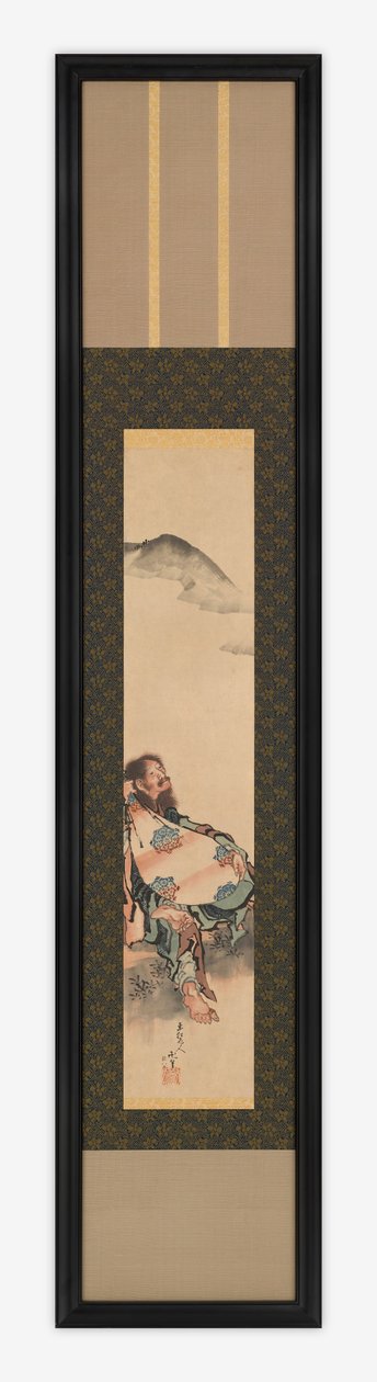 Dichter Semimaru mit seiner Laute in einer Tasche, Edo-Periode, 1839 von Katsushika Hokusai