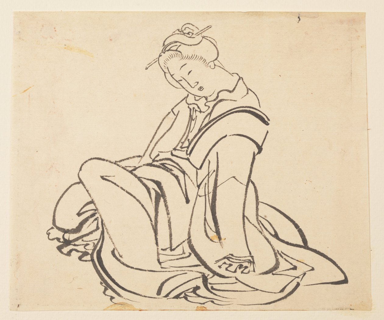 Sitzende Frau von Katsushika Hokusai