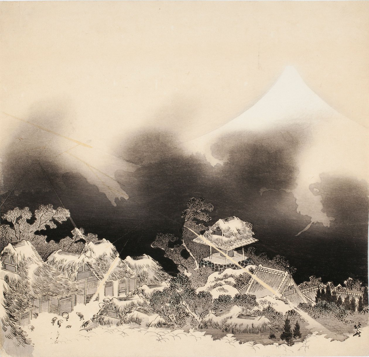 Sturm in den Bergen von Katsushika Hokusai