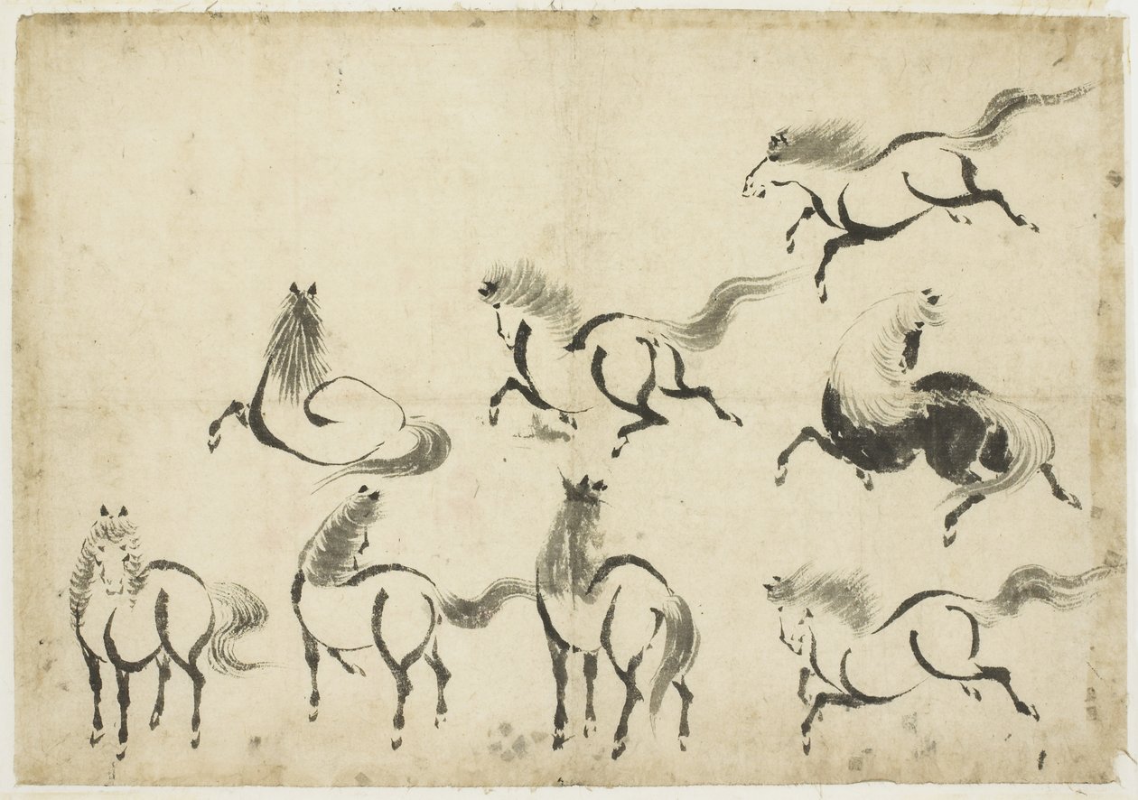 Studien von Pferden, ca. 1815-1849 von Katsushika Hokusai