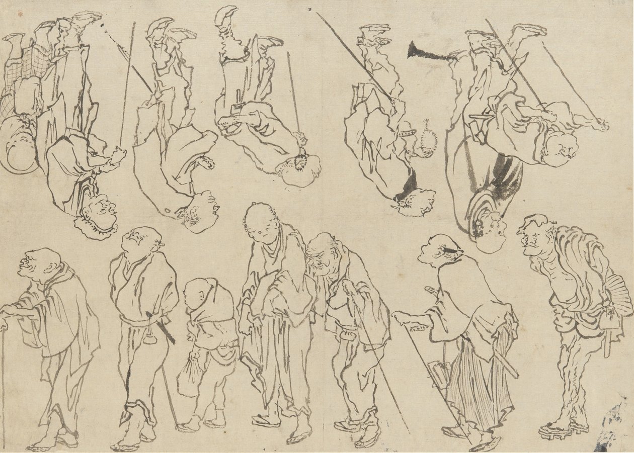 Studien von lahmen Pilgern, Edo-Periode von Katsushika Hokusai